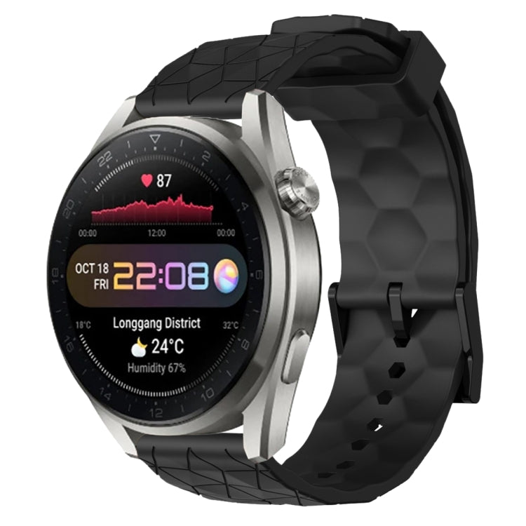 For Huawei Watch 3 Pro New 22mm Football Pattern Solid Color Silicone Watch Band
