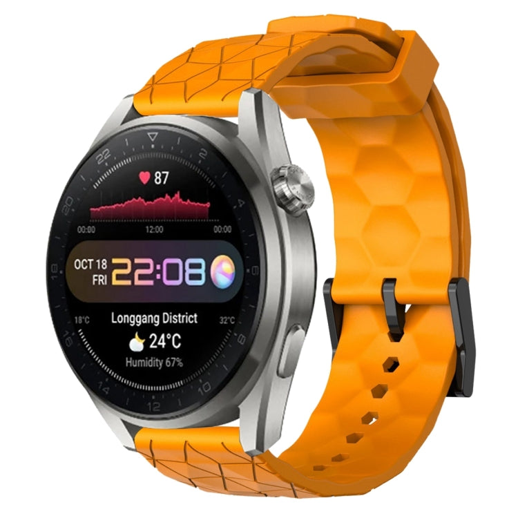 For Huawei Watch 3 Pro New 22mm Football Pattern Solid Color Silicone Watch Band
