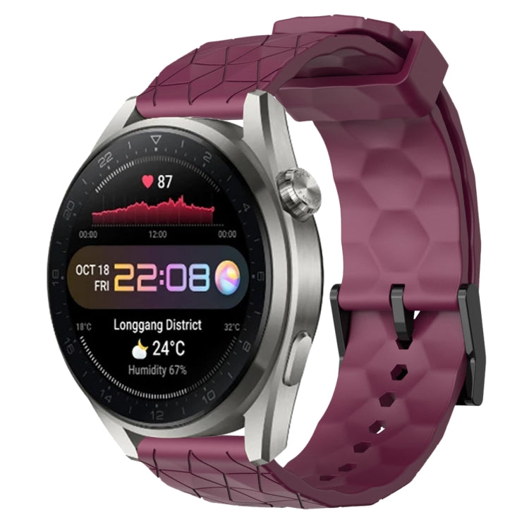 For Huawei Watch 3 Pro New 22mm Football Pattern Solid Color Silicone Watch Band