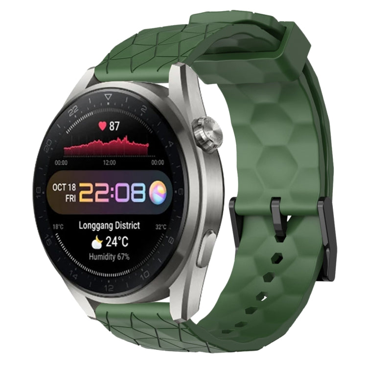 For Huawei Watch 3 Pro New 22mm Football Pattern Solid Color Silicone Watch Band