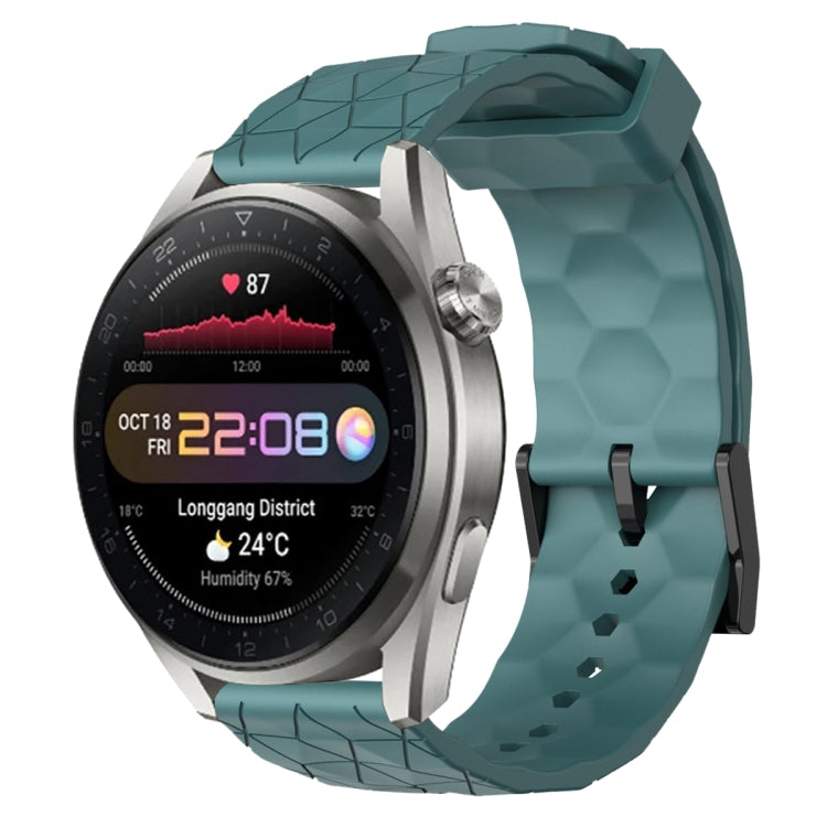 For Huawei Watch 3 Pro New 22mm Football Pattern Solid Color Silicone Watch Band