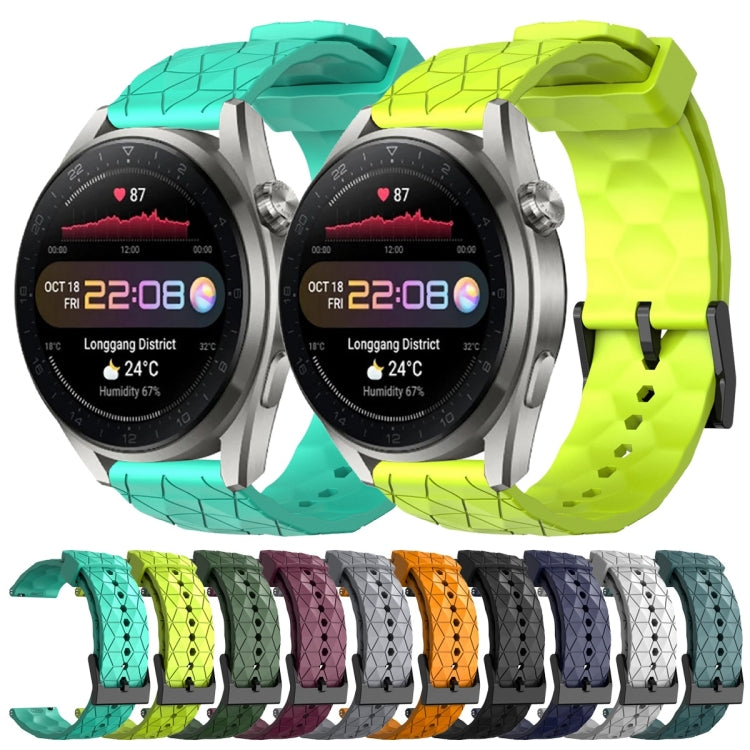 For Huawei Watch 3 Pro New 22mm Football Pattern Solid Color Silicone Watch Band