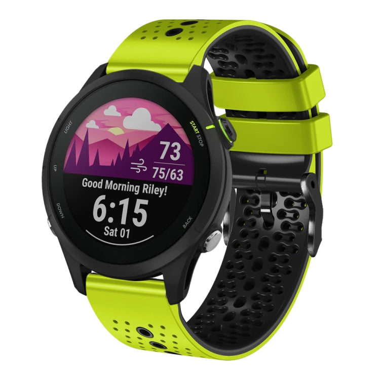 For Garmin Forerunner255 22mm Perforated Two-Color Silicone Watch Band
