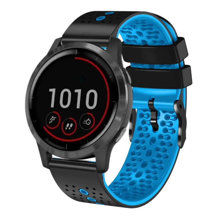 For Garmin vivoactive 4 22mm Perforated Two-Color Silicone Watch Band