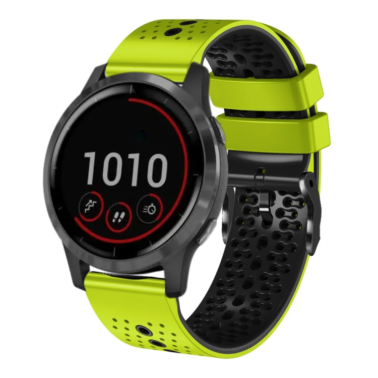 For Garmin vivoactive 4 22mm Perforated Two-Color Silicone Watch Band
