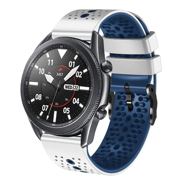 For Samsung Galaxy Watch3 45mm 22mm Perforated Two-Color Silicone Watch Band