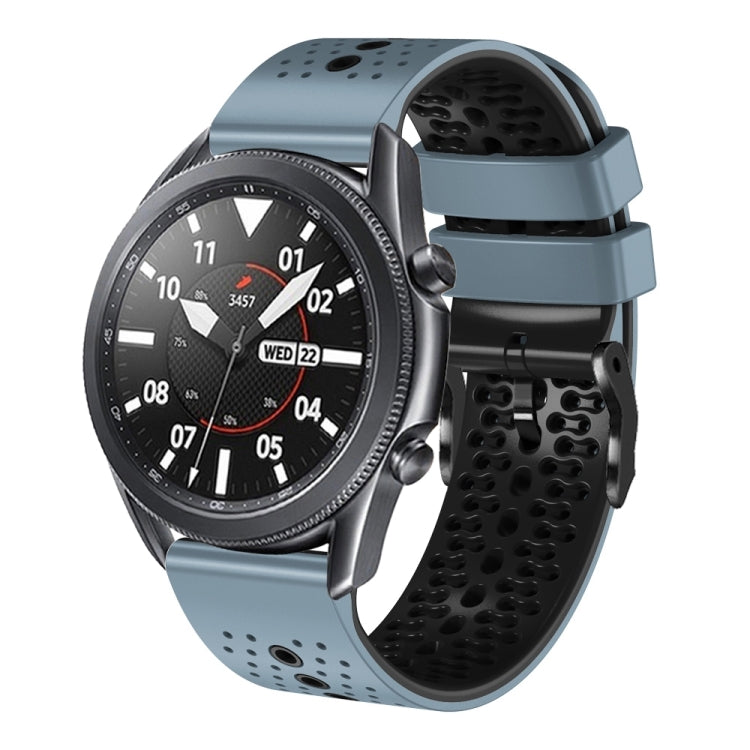 For Samsung Galaxy Watch3 45mm 22mm Perforated Two-Color Silicone Watch Band