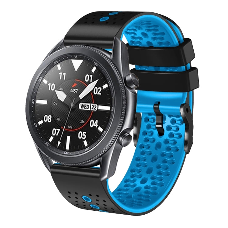 For Samsung Galaxy Watch3 45mm 22mm Perforated Two-Color Silicone Watch Band
