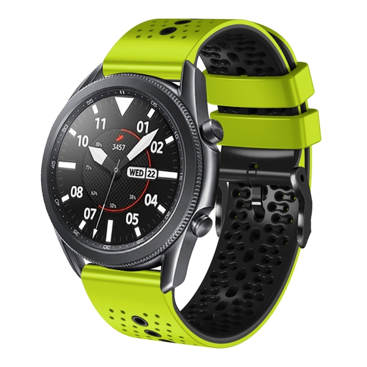 For Samsung Galaxy Watch3 45mm 22mm Perforated Two-Color Silicone Watch Band