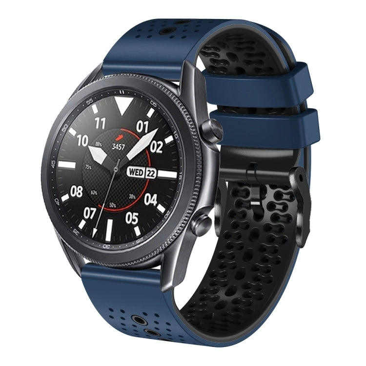For Samsung Galaxy Watch3 45mm 22mm Perforated Two-Color Silicone Watch Band