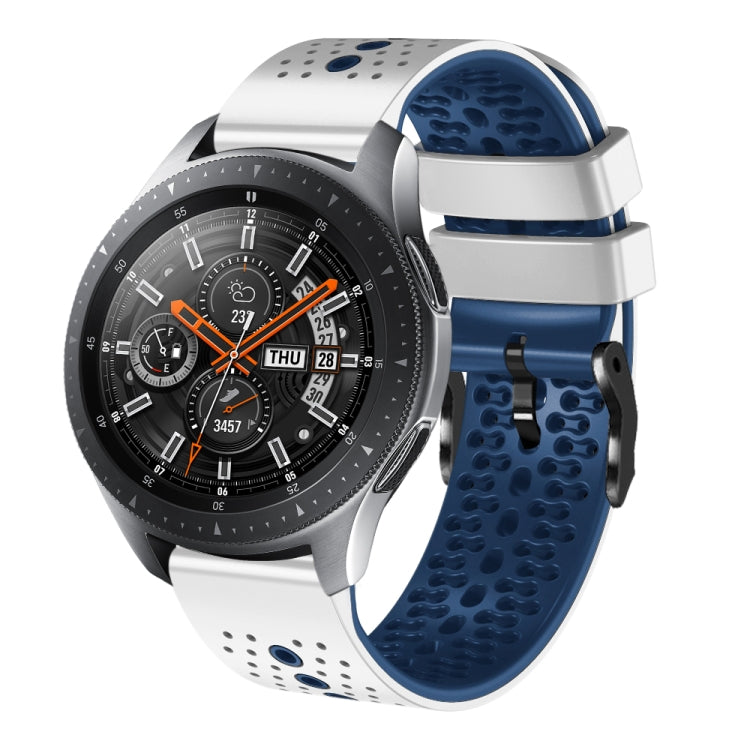 For Samsung Galaxy Watch 46mm 22mm Perforated Two-Color Silicone Watch Band