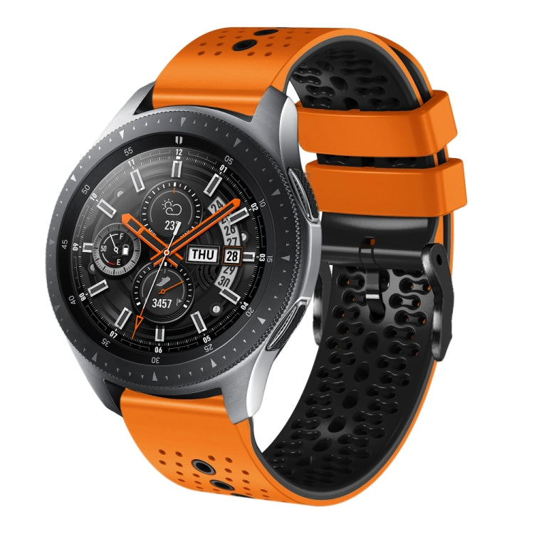 For Samsung Galaxy Watch 46mm 22mm Perforated Two-Color Silicone Watch Band