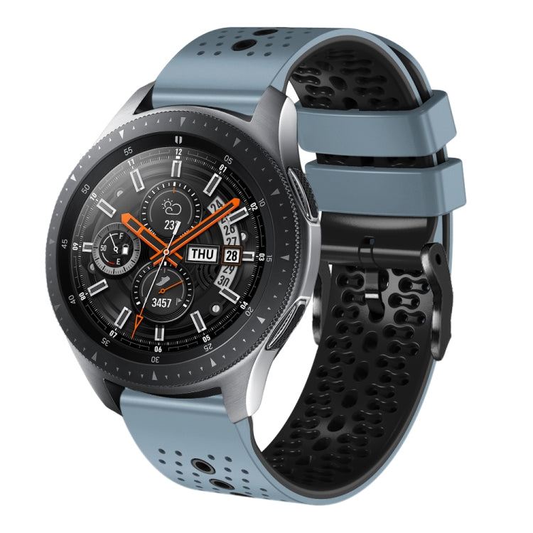 For Samsung Galaxy Watch 46mm 22mm Perforated Two-Color Silicone Watch Band