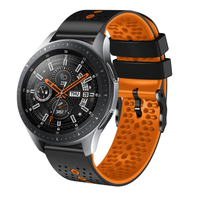For Samsung Galaxy Watch 46mm 22mm Perforated Two-Color Silicone Watch Band