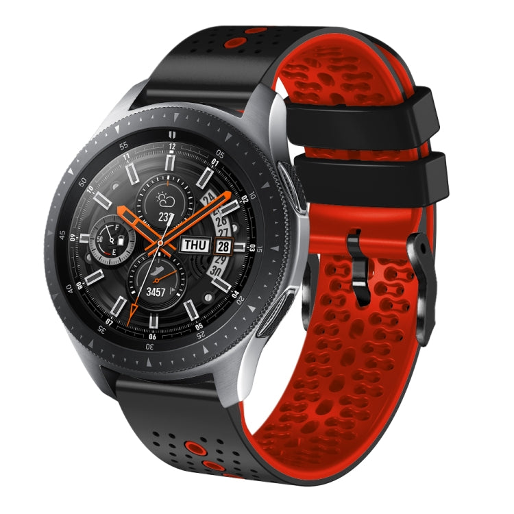 For Samsung Galaxy Watch 46mm 22mm Perforated Two-Color Silicone Watch Band