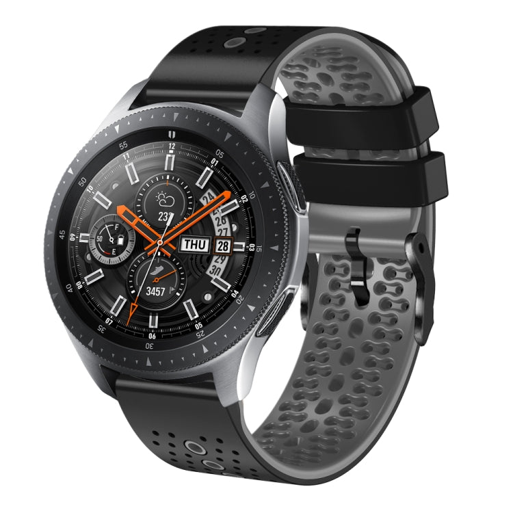 For Samsung Galaxy Watch 46mm 22mm Perforated Two-Color Silicone Watch Band