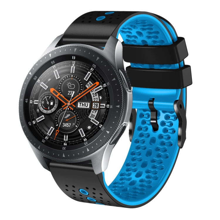 For Samsung Galaxy Watch 46mm 22mm Perforated Two-Color Silicone Watch Band