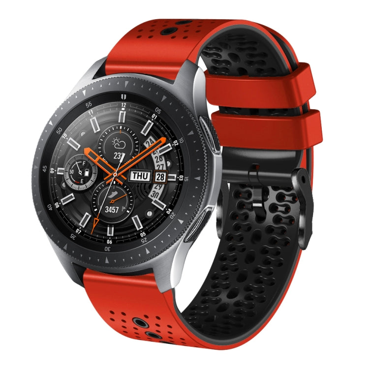 For Samsung Galaxy Watch 46mm 22mm Perforated Two-Color Silicone Watch Band