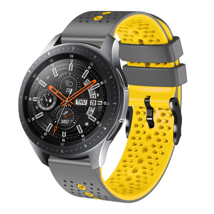 For Samsung Galaxy Watch 46mm 22mm Perforated Two-Color Silicone Watch Band