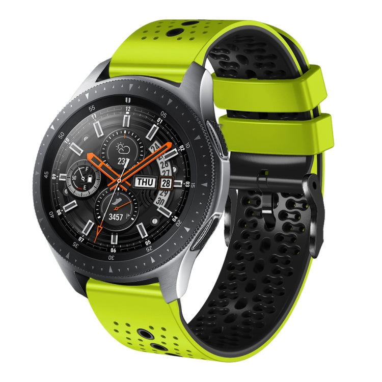 For Samsung Galaxy Watch 46mm 22mm Perforated Two-Color Silicone Watch Band
