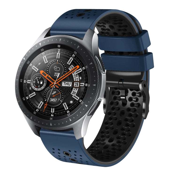 For Samsung Galaxy Watch 46mm 22mm Perforated Two-Color Silicone Watch Band