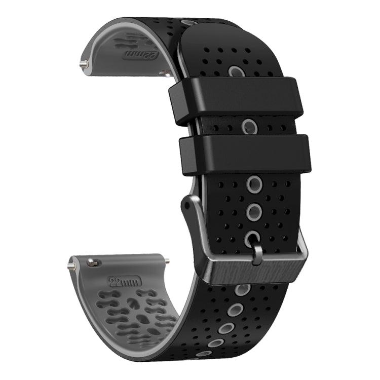 For Xiaomi MI Watch S1 22mm Perforated Two-Color Silicone Watch Band