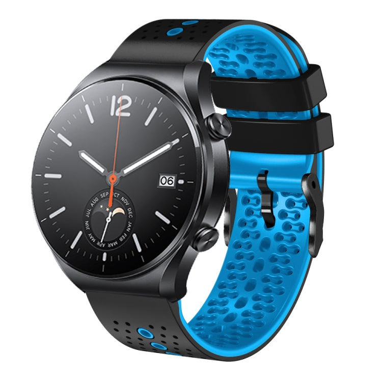 For Xiaomi MI Watch S1 22mm Perforated Two-Color Silicone Watch Band