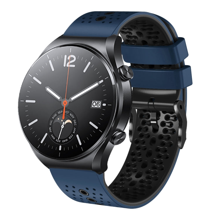 For Xiaomi MI Watch S1 22mm Perforated Two-Color Silicone Watch Band
