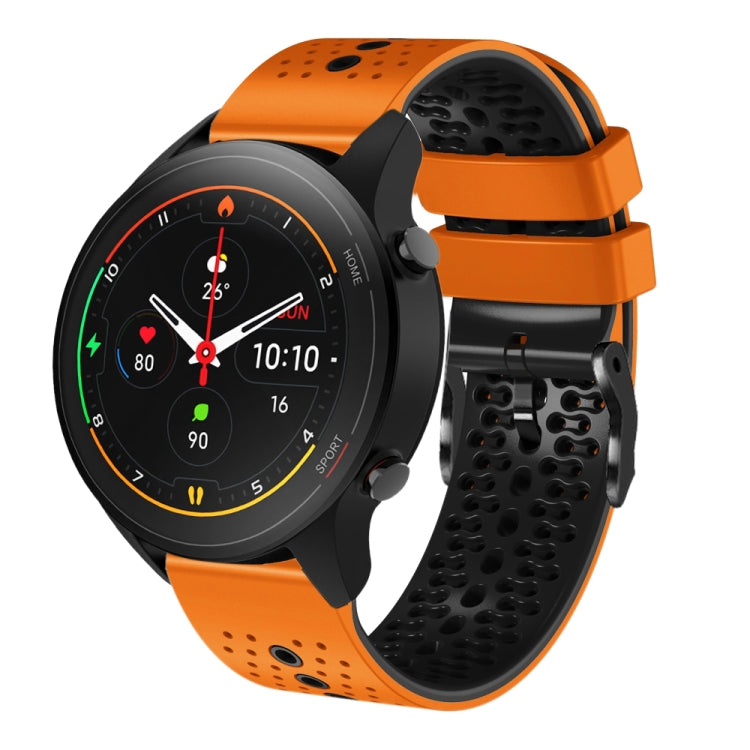 For Xiaomi MI Watch S1 Pro 22mm Perforated Two-Color Silicone Watch Band