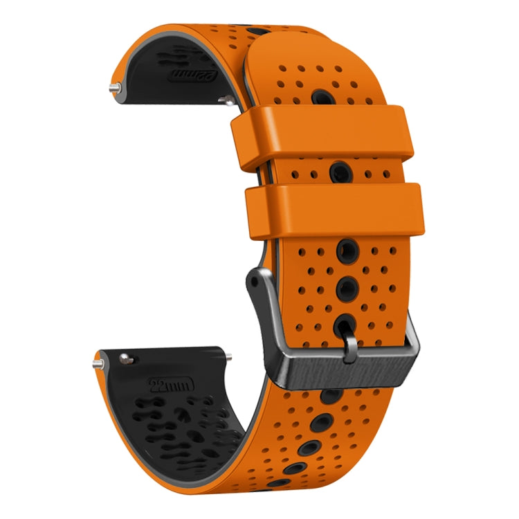 For Xiaomi MI Watch S1 Pro 22mm Perforated Two-Color Silicone Watch Band