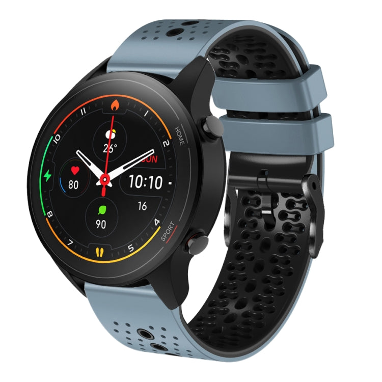 For Xiaomi MI Watch S1 Pro 22mm Perforated Two-Color Silicone Watch Band