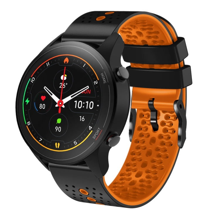 For Xiaomi MI Watch S1 Pro 22mm Perforated Two-Color Silicone Watch Band