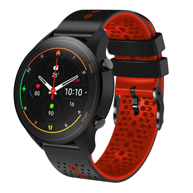 For Xiaomi MI Watch S1 Pro 22mm Perforated Two-Color Silicone Watch Band