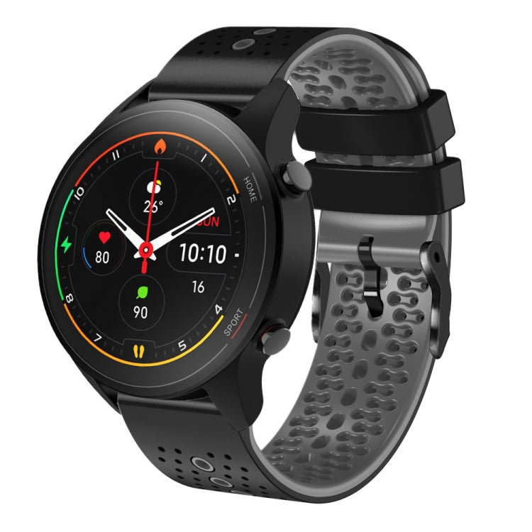 For Xiaomi MI Watch S1 Pro 22mm Perforated Two-Color Silicone Watch Band