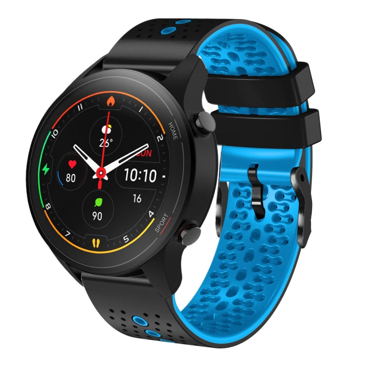 For Xiaomi MI Watch S1 Pro 22mm Perforated Two-Color Silicone Watch Band