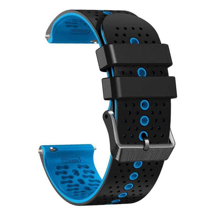 For Xiaomi MI Watch S1 Pro 22mm Perforated Two-Color Silicone Watch Band