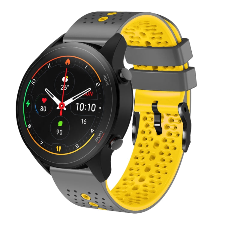 For Xiaomi MI Watch S1 Pro 22mm Perforated Two-Color Silicone Watch Band
