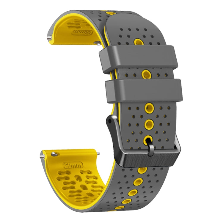 For Xiaomi MI Watch S1 Pro 22mm Perforated Two-Color Silicone Watch Band