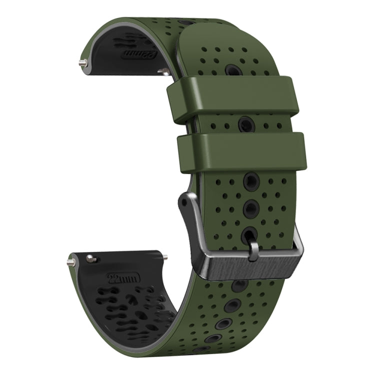 For Xiaomi MI Watch S1 Pro 22mm Perforated Two-Color Silicone Watch Band