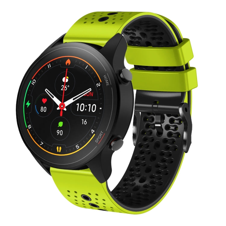 For Xiaomi MI Watch S1 Pro 22mm Perforated Two-Color Silicone Watch Band