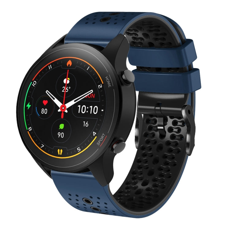 For Xiaomi MI Watch S1 Pro 22mm Perforated Two-Color Silicone Watch Band