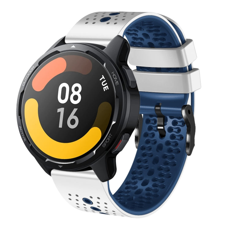 For Xiaomi MI Watch S1 Active 22mm Perforated Two-Color Silicone Watch Band
