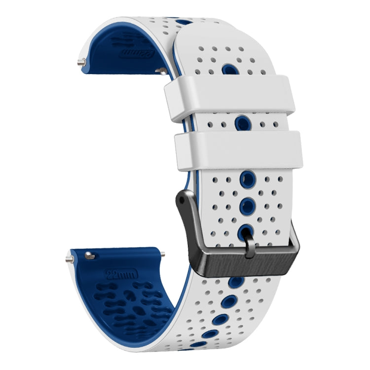 For Xiaomi MI Watch S1 Active 22mm Perforated Two-Color Silicone Watch Band