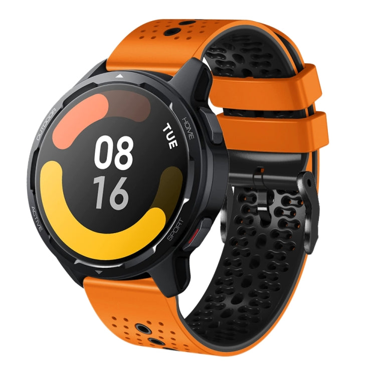 For Xiaomi MI Watch S1 Active 22mm Perforated Two-Color Silicone Watch Band