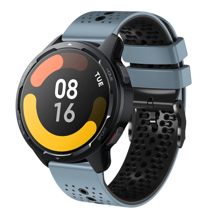 For Xiaomi MI Watch S1 Active 22mm Perforated Two-Color Silicone Watch Band