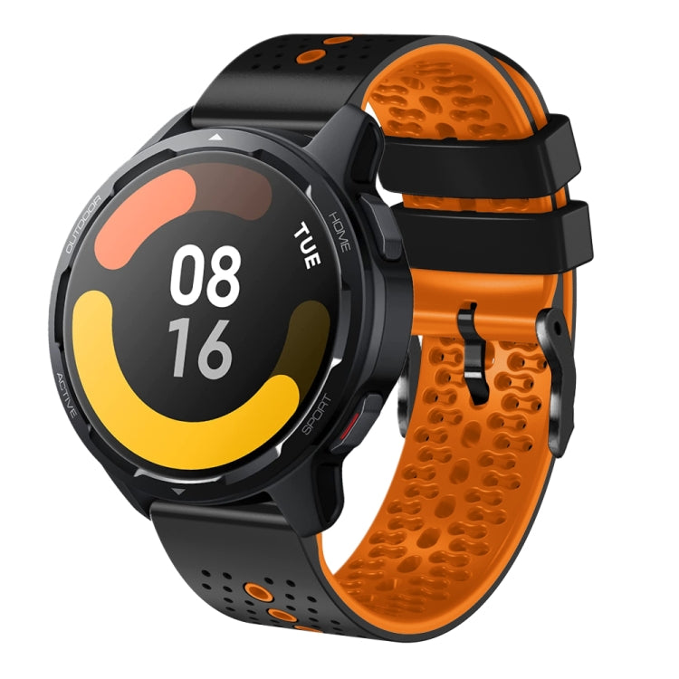 For Xiaomi MI Watch S1 Active 22mm Perforated Two-Color Silicone Watch Band