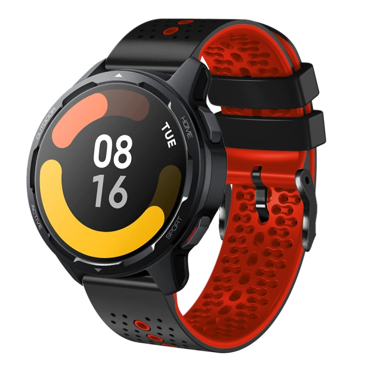 For Xiaomi MI Watch S1 Active 22mm Perforated Two-Color Silicone Watch Band
