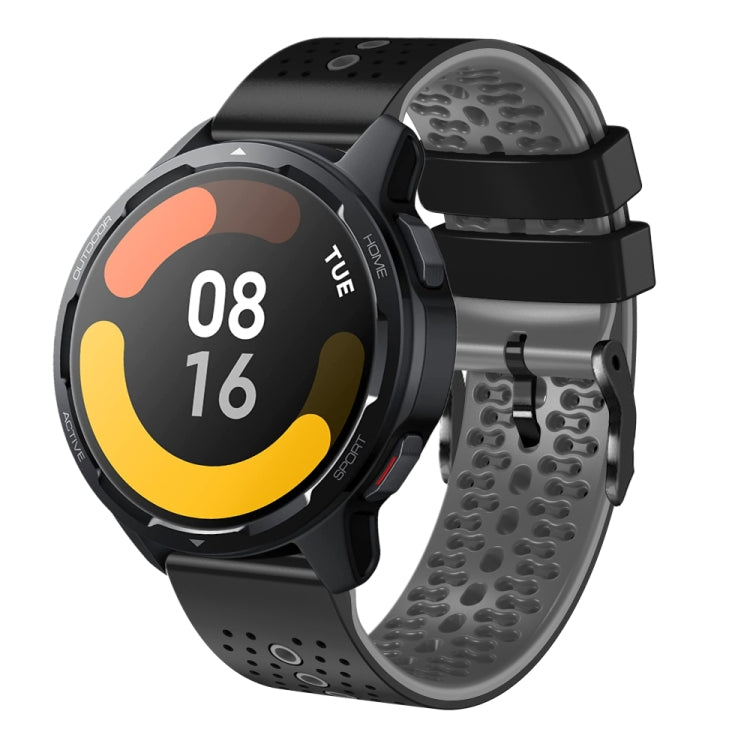 For Xiaomi MI Watch S1 Active 22mm Perforated Two-Color Silicone Watch Band