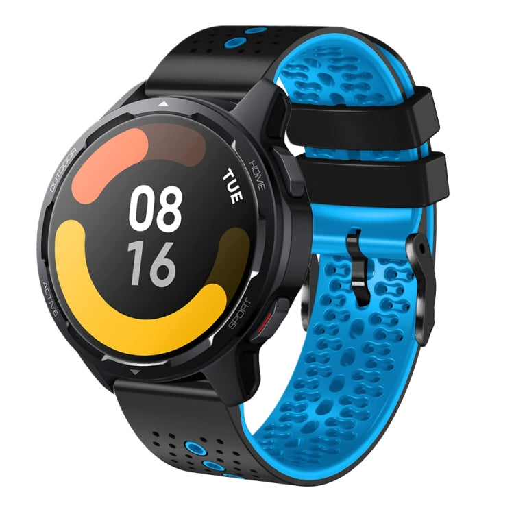For Xiaomi MI Watch S1 Active 22mm Perforated Two-Color Silicone Watch Band