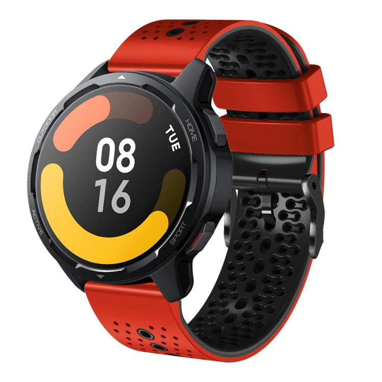 For Xiaomi MI Watch S1 Active 22mm Perforated Two-Color Silicone Watch Band